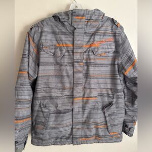 686 Smarty Insulated Waterproof Full Zip Ski Snowboard Jacket Boys XL Gray Kids